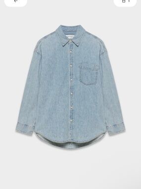 Aritzia Light Wash Denim Button-Down Shirt